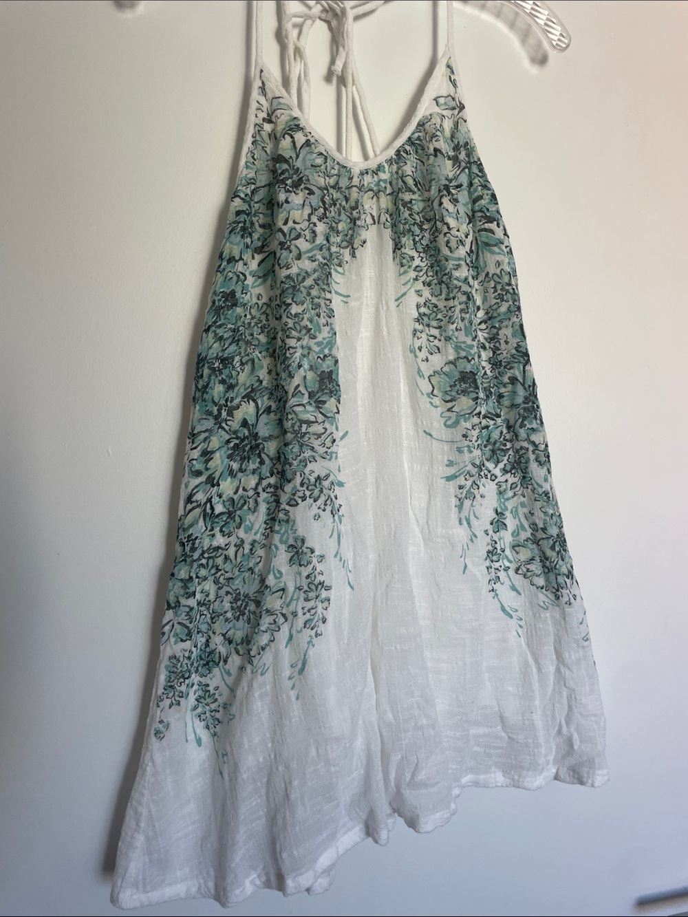 O'Neill White Summer Dress with Teal and Seafoam Print